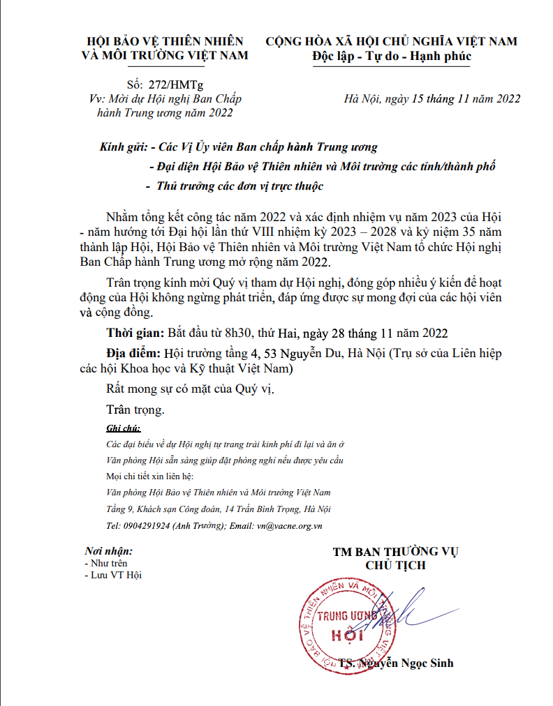 Mời[-]tham[-]dự[-]Hội[-]nghị[-]Ban[-]chấp[-]hành[-]Trung[-]ương[-]VACNE